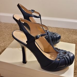 Joan & David Blue Leather Pumps Size 9 (8-8.5)